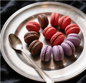 彩色马卡龙摆拍摄影图片